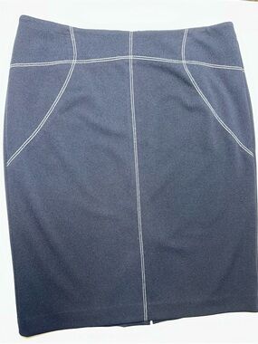 Calvin Klein Navy Pencil Skirt with White Topstitching